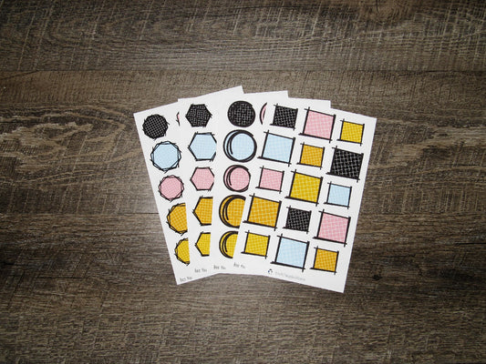Doodle Grid Shapes- Bee You