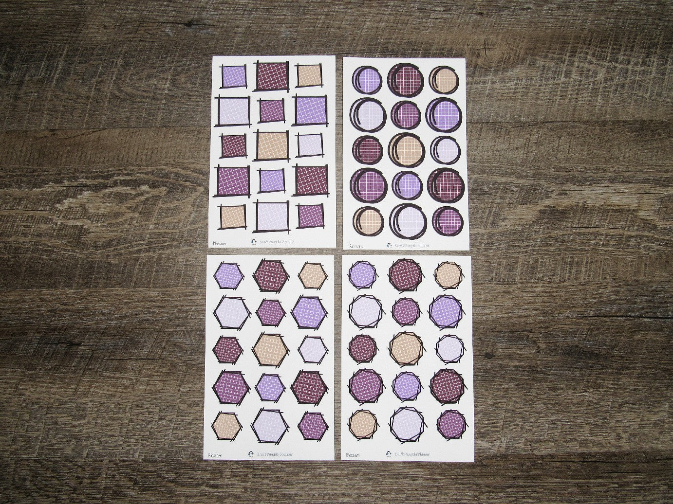 Doodle Grid Shapes- Blossom