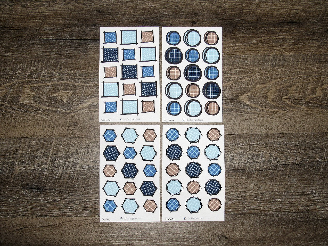 Doodle Grid Shapes- Cozy Winter