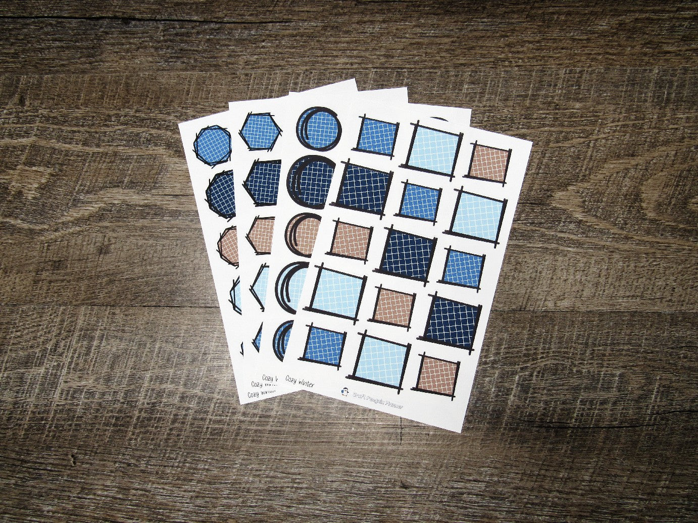 Doodle Grid Shapes- Cozy Winter