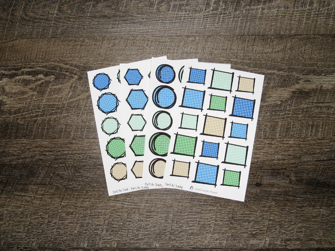 Doodle Grid Shapes- Don't Be Trashy