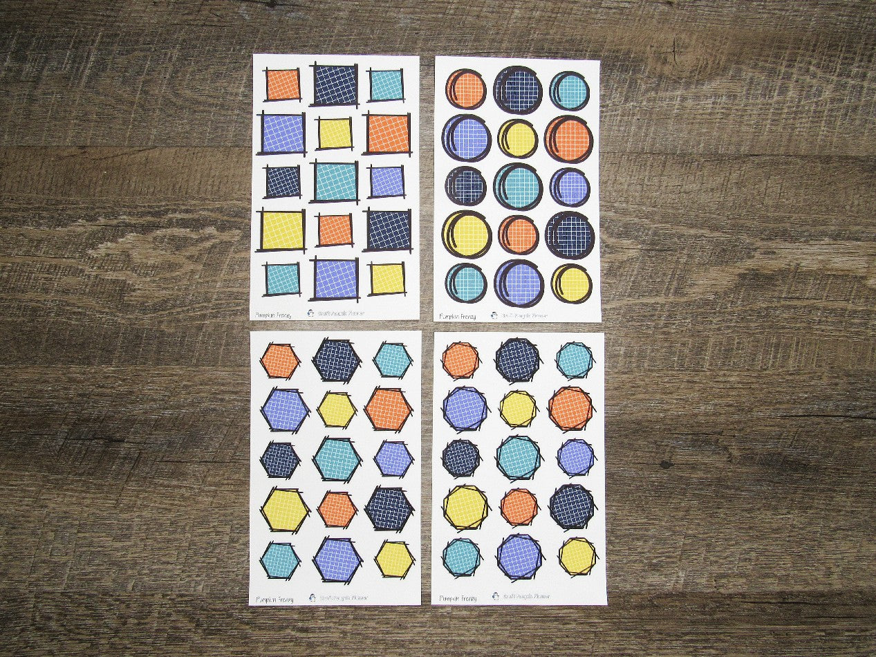 Doodle Grid Shapes- Pumpkin Frenzy