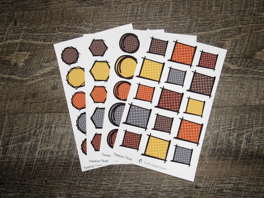 Doodle Grid Shapes- Pumpkins Please