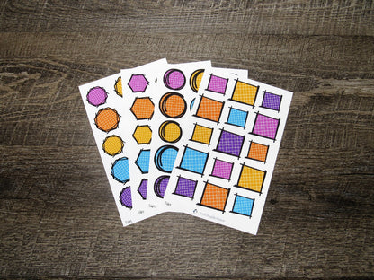 Doodle Grid Shapes- Tulips