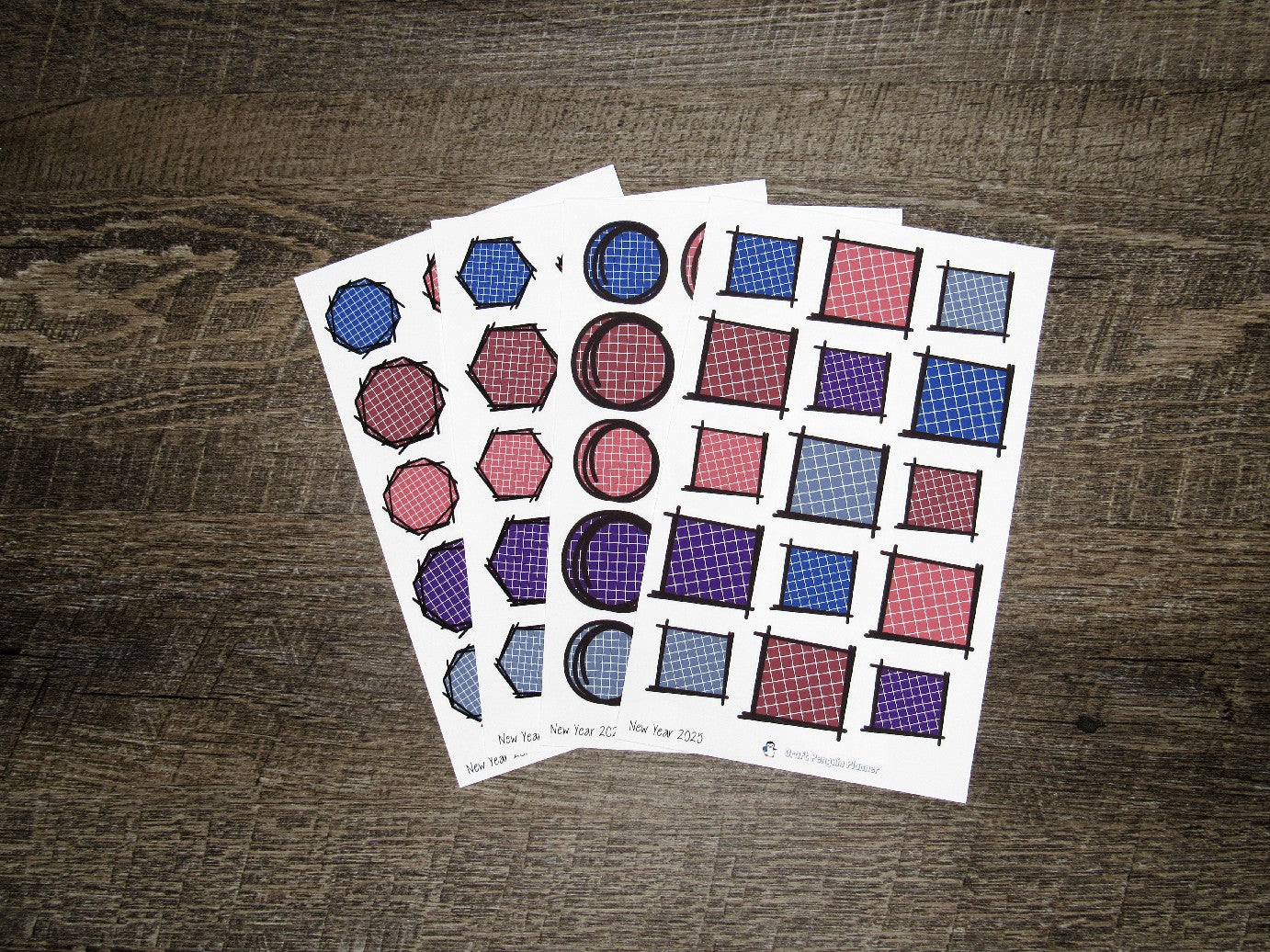 Doodle Grid Shapes- New Year 2026