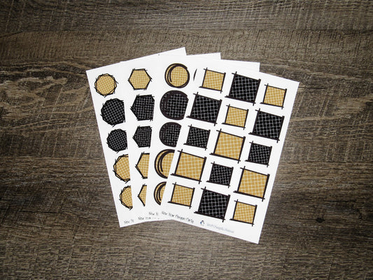 Doodle Grid Shapes- New Year Penguin Party