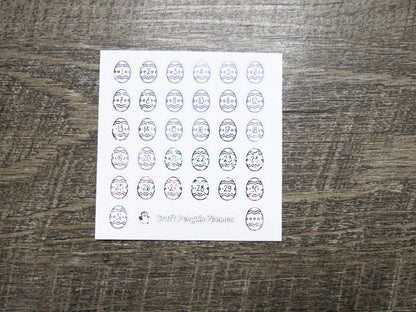 FOILED Easter Egg Date Dots