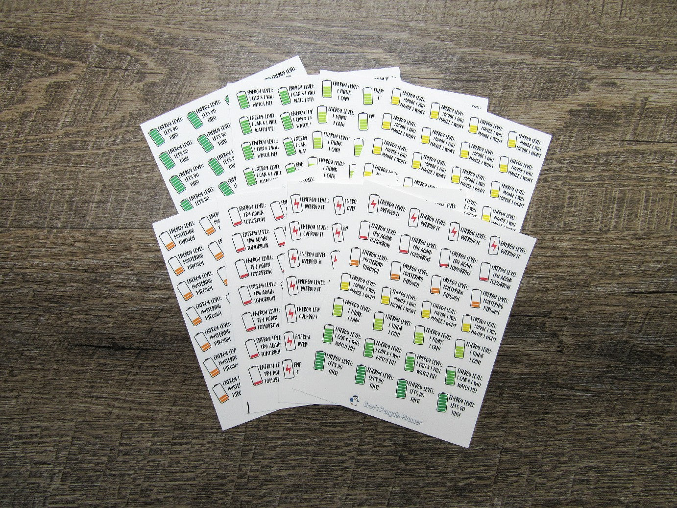 Energy Level Stickers