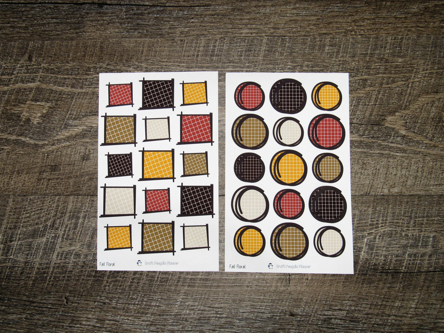 Doodle Grid Shapes- Fall Floral