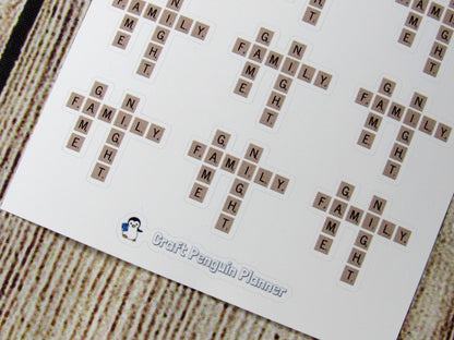 Family Game Night tile stickers