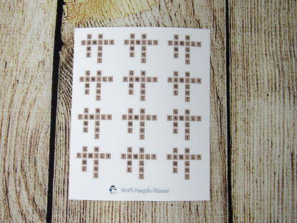 Family Game Night tile stickers