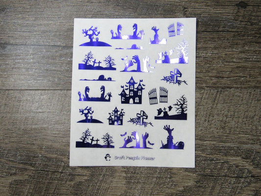 FOILED Haunted Halloween Stickers