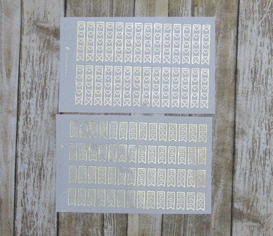 FOILED Heart Checklist Flag