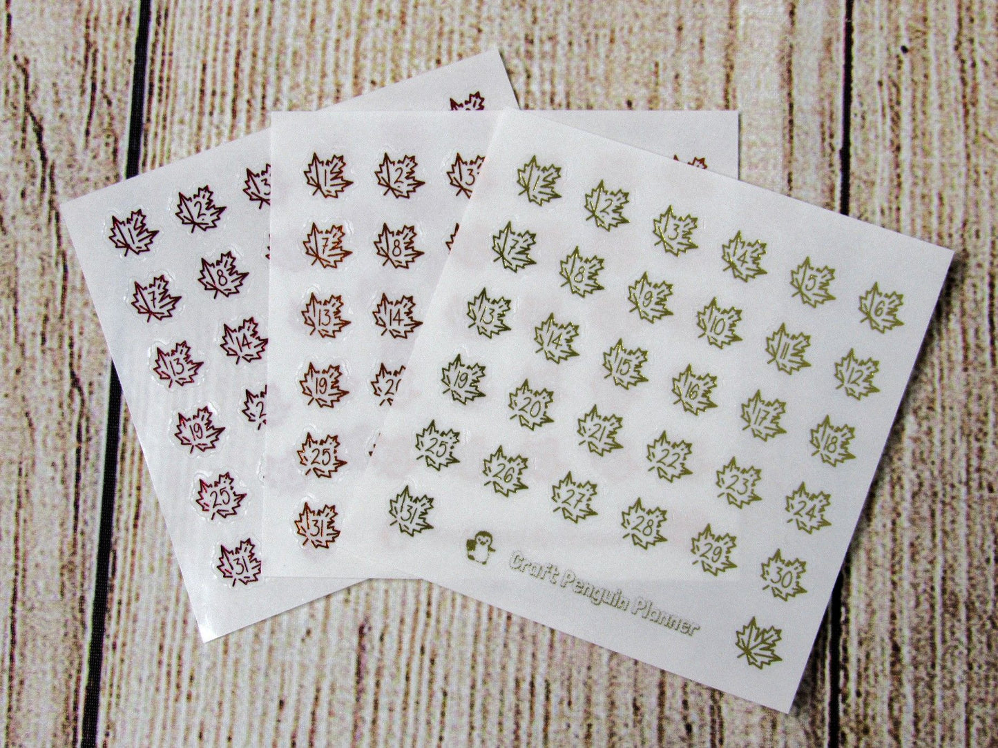 FOILED Leaf Date Dots