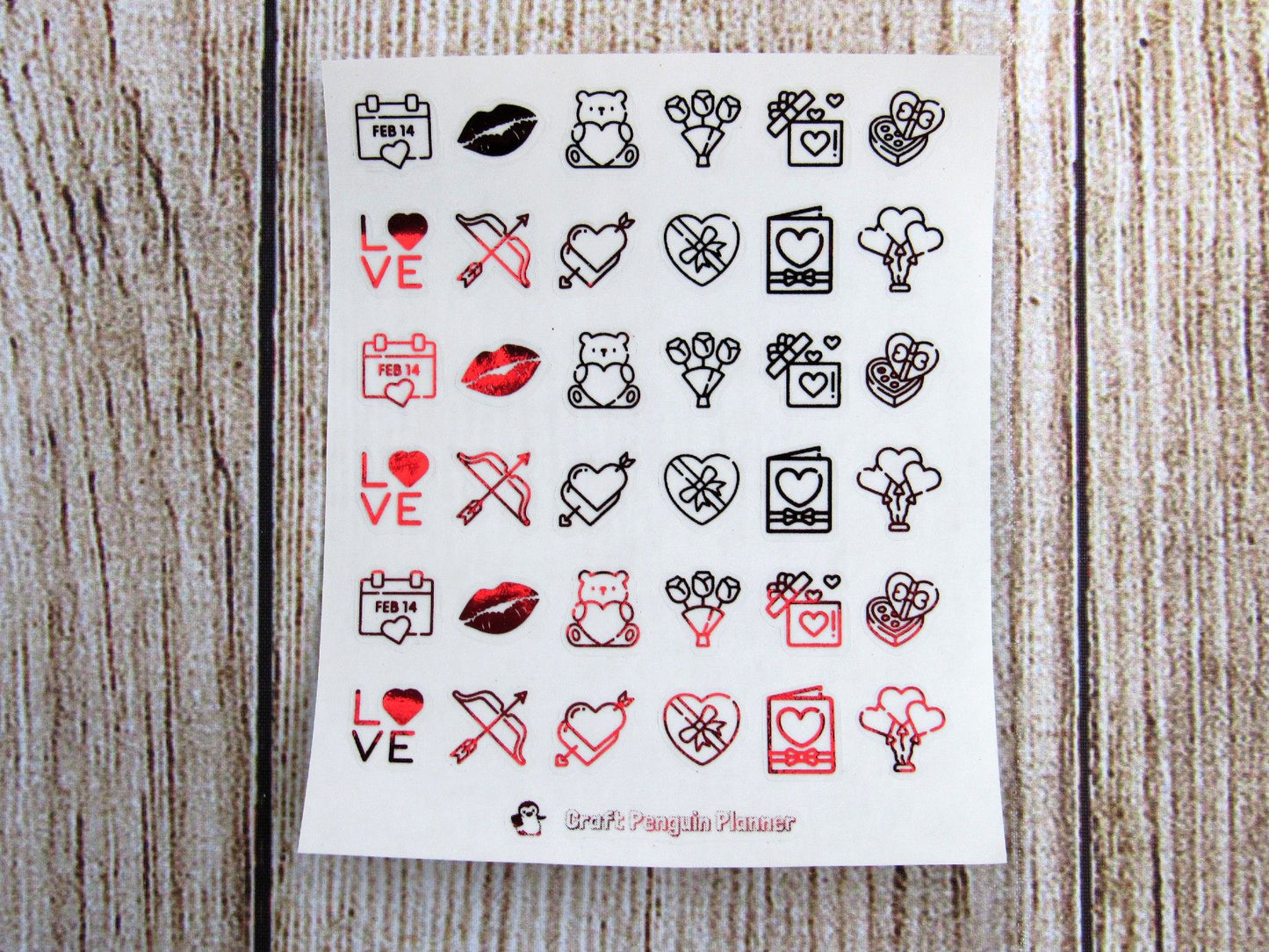 FOILED Valentines Mix Stickers