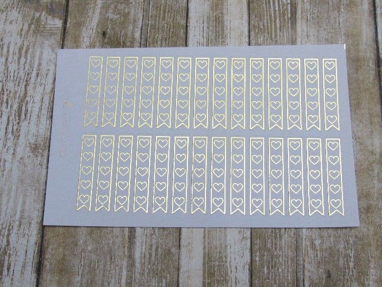 FOILED Heart Checklist Flag