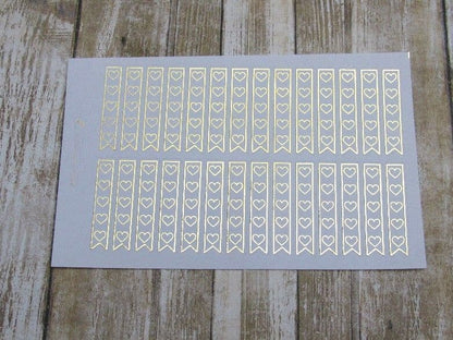 FOILED Heart Checklist Flag