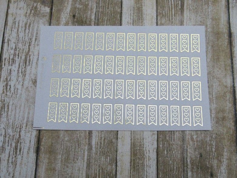 FOILED Heart Checklist Flag