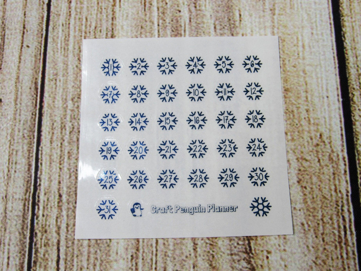 FOILED Snowflake Date Dots