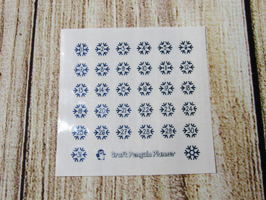 FOILED Snowflake Date Dots