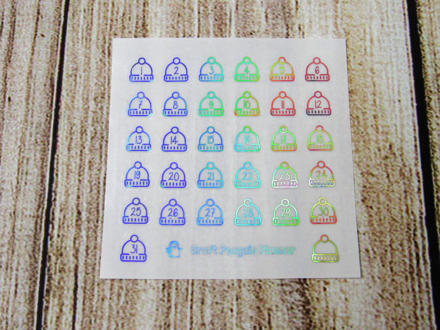 FOILED Winter Hat Date Dots