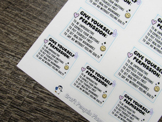Give Yourself Permission Stickers