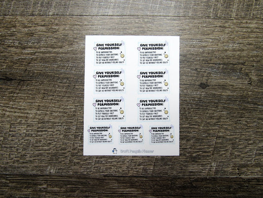 Give Yourself Permission Stickers