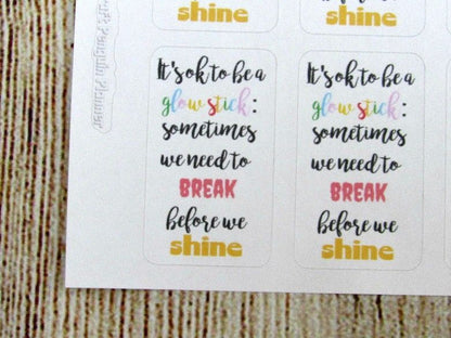 Glowstick Quote Stickers