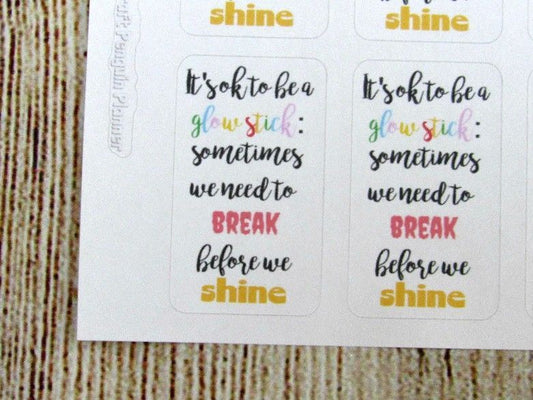Glowstick Quote Stickers