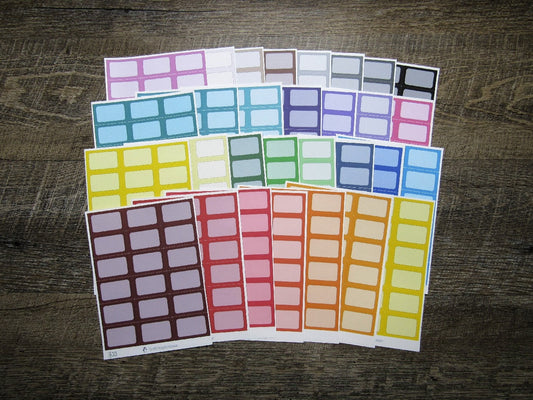 Half Boxes- Individual Color Sheets- HB001-HB030