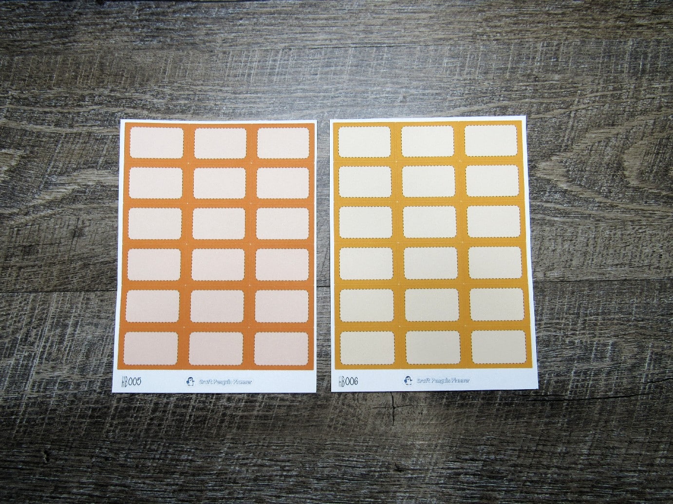Half Boxes- Individual Color Sheets- HB001-HB030