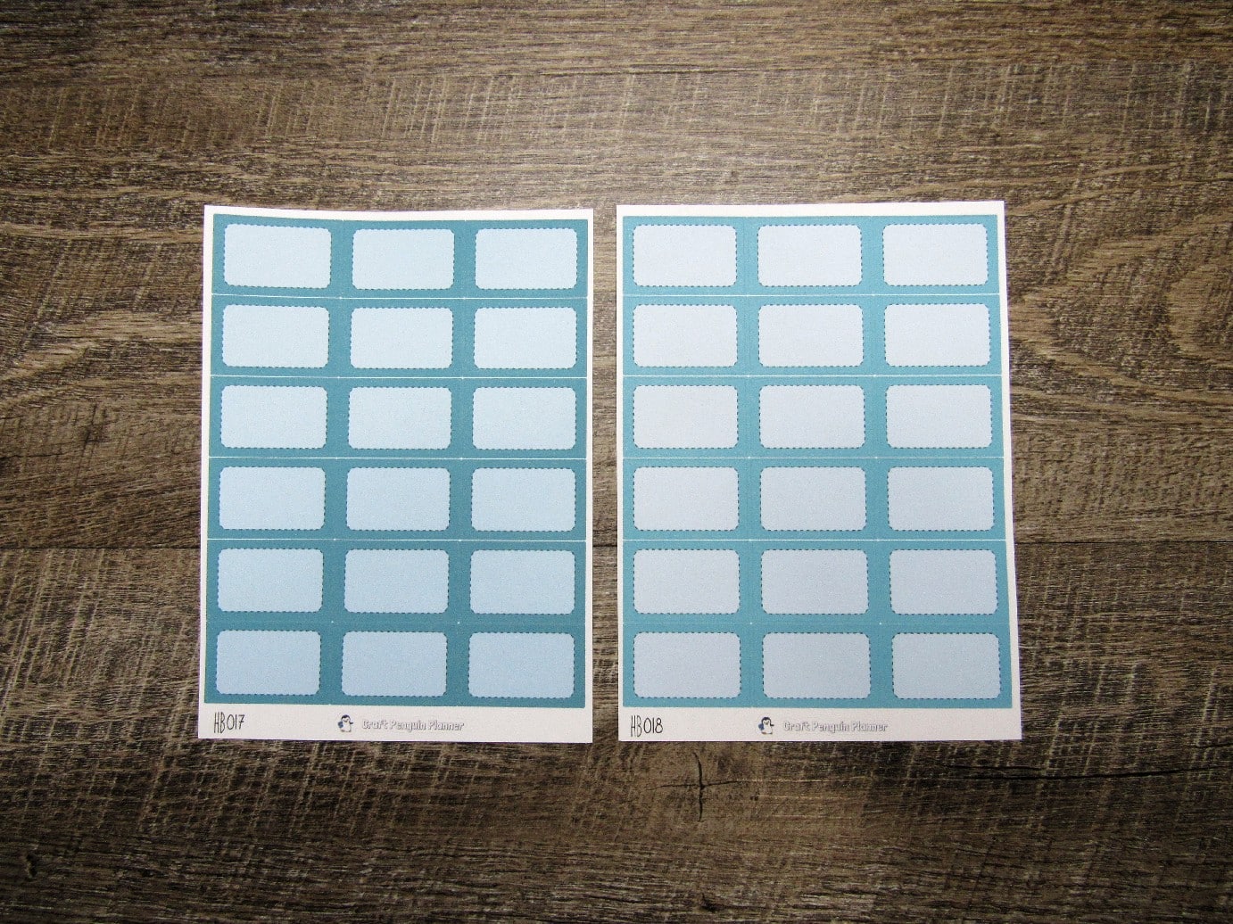 Half Boxes- Individual Color Sheets- HB001-HB030