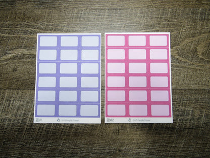 Half Boxes- Individual Color Sheets- HB001-HB030