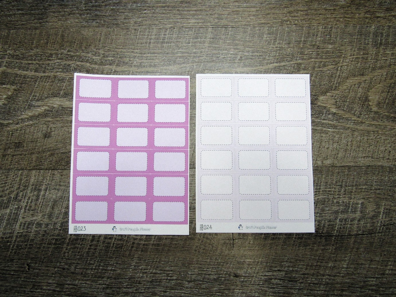 Half Boxes- Individual Color Sheets- HB001-HB030
