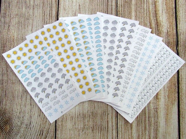 Hand Drawn weather stickers