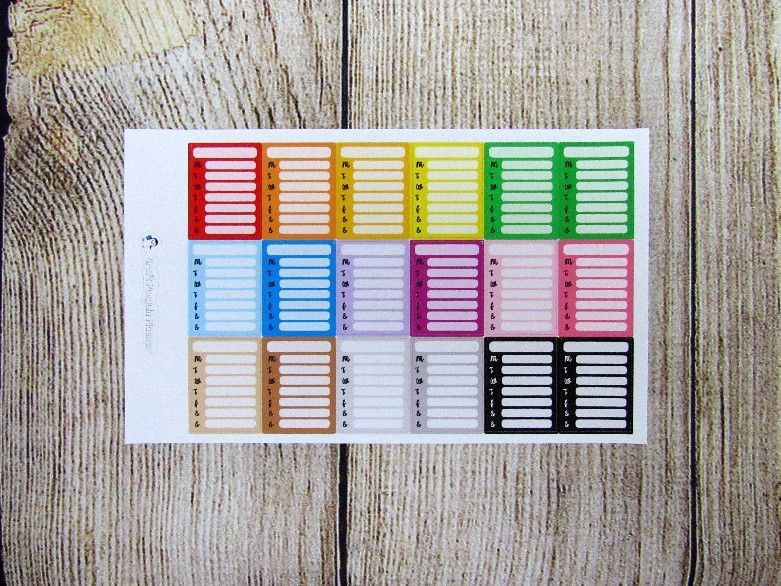 Small Sidebar Weekly Tracker