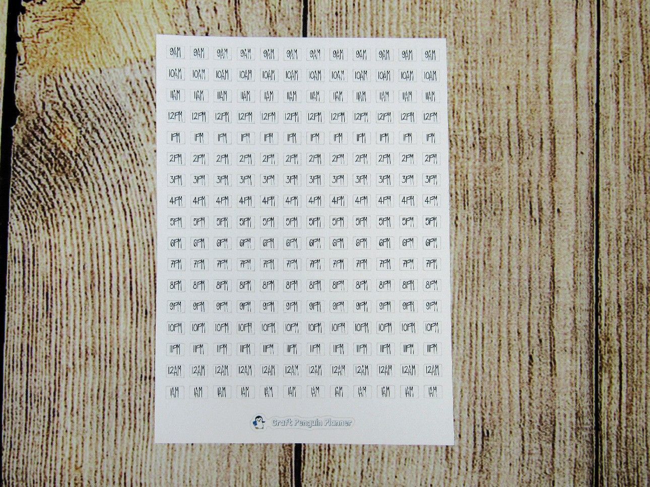 Hourly Time Stickers – Craft Penguin Planner