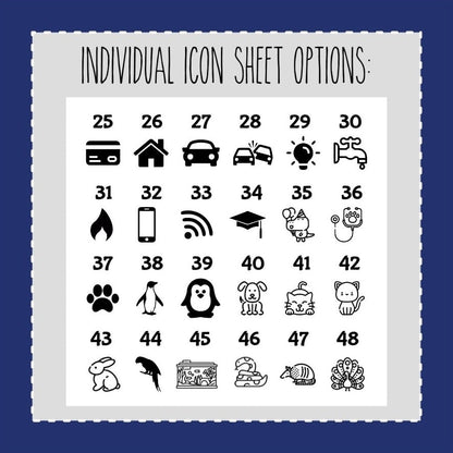 Individual FOILED Icon Sheets