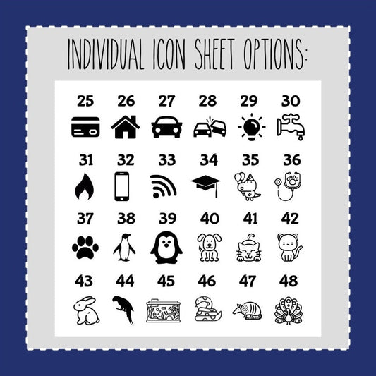 Individual FOILED Icon Sheets