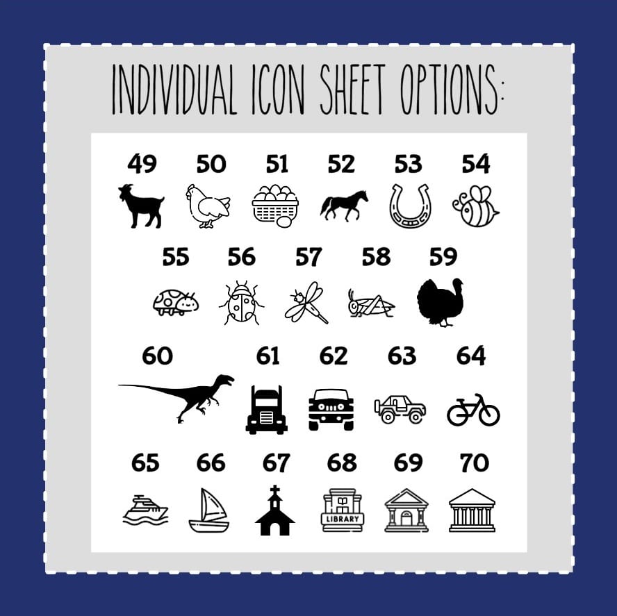 Individual FOILED Icon Sheets