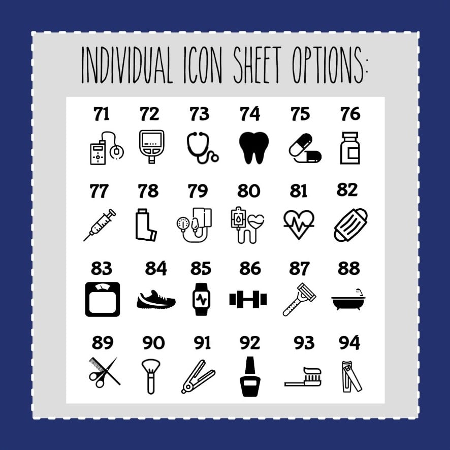 Individual FOILED Icon Sheets