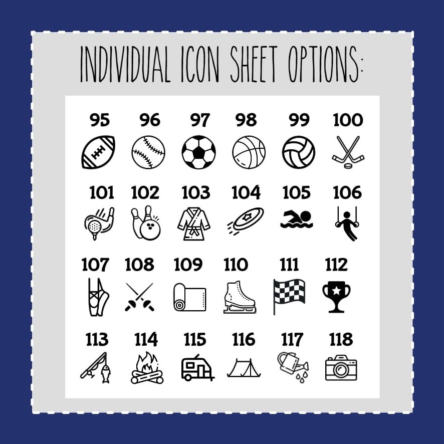 Individual FOILED Icon Sheets