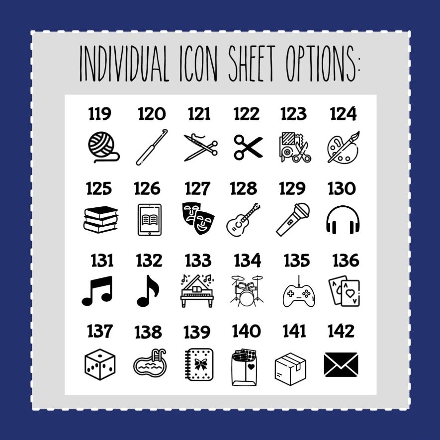 Individual FOILED Icon Sheets