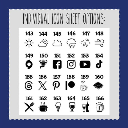Individual FOILED Icon Sheets