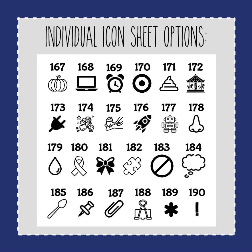 Individual FOILED Icon Sheets