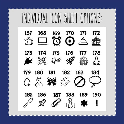 Individual FOILED Icon Sheets