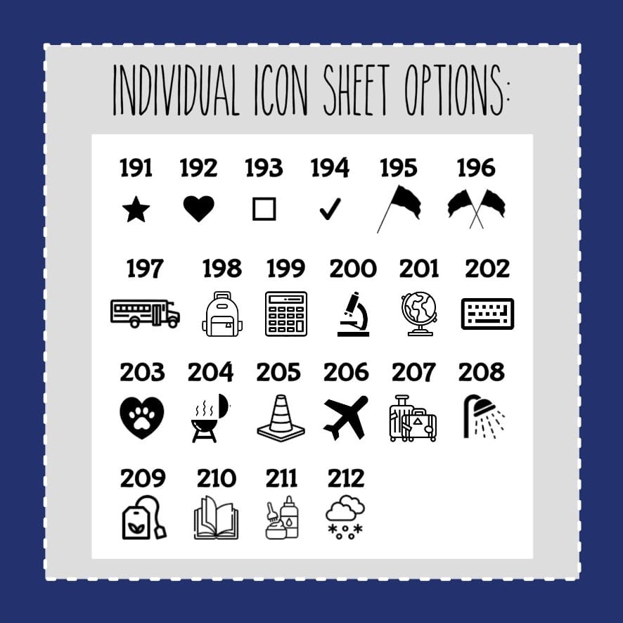 Individual FOILED Icon Sheets