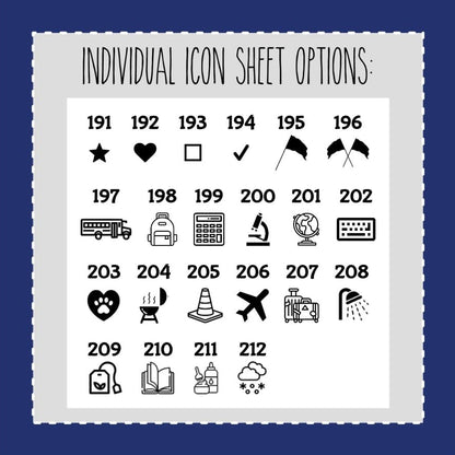 Individual FOILED Icon Sheets