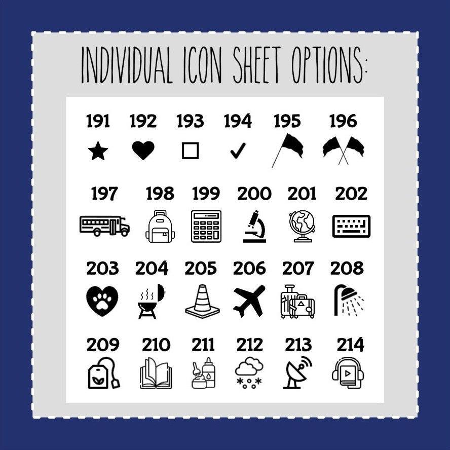 Individual FOILED Icon Sheets