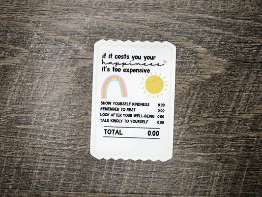 If it costs Happiness Die Cut